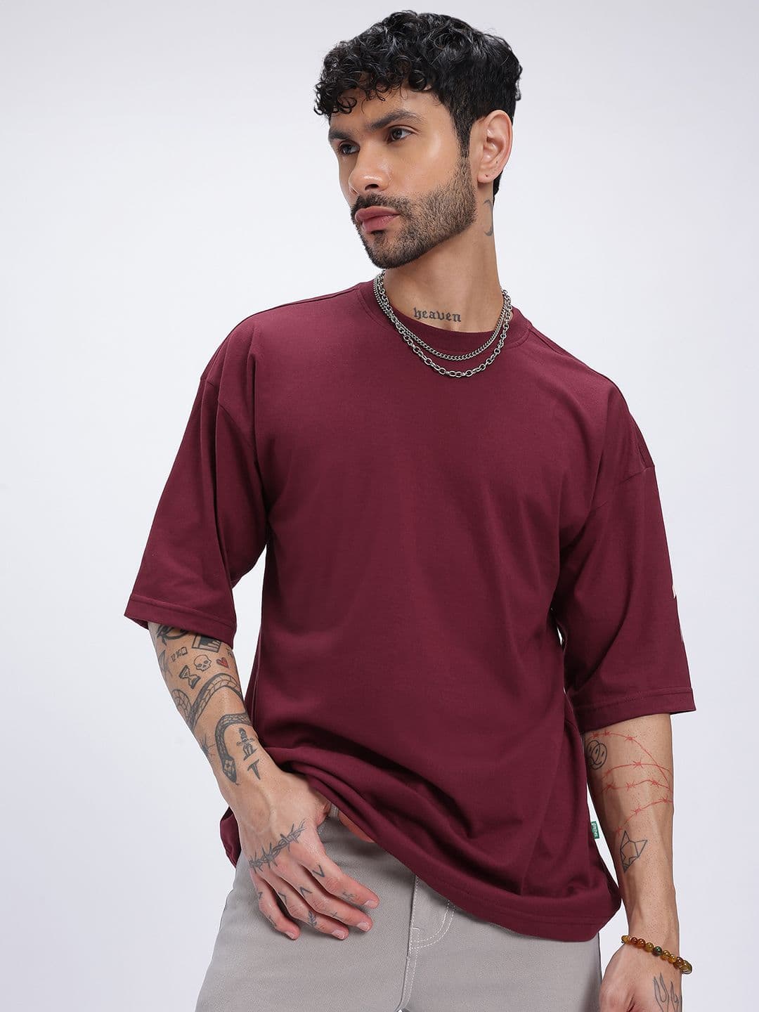 glitchez Typograpy Printed Oversize Drop-Shoulder T-shirt thumbnail 4