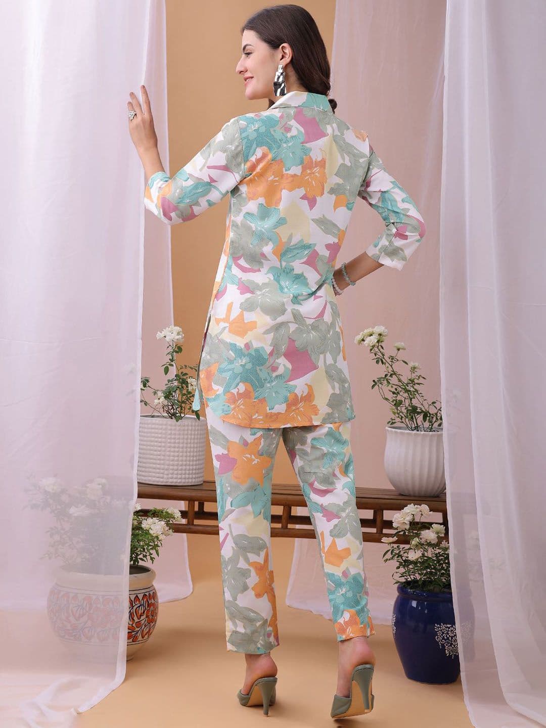 KALINI Printed Top With Trousers Co-Ords thumbnail 2
