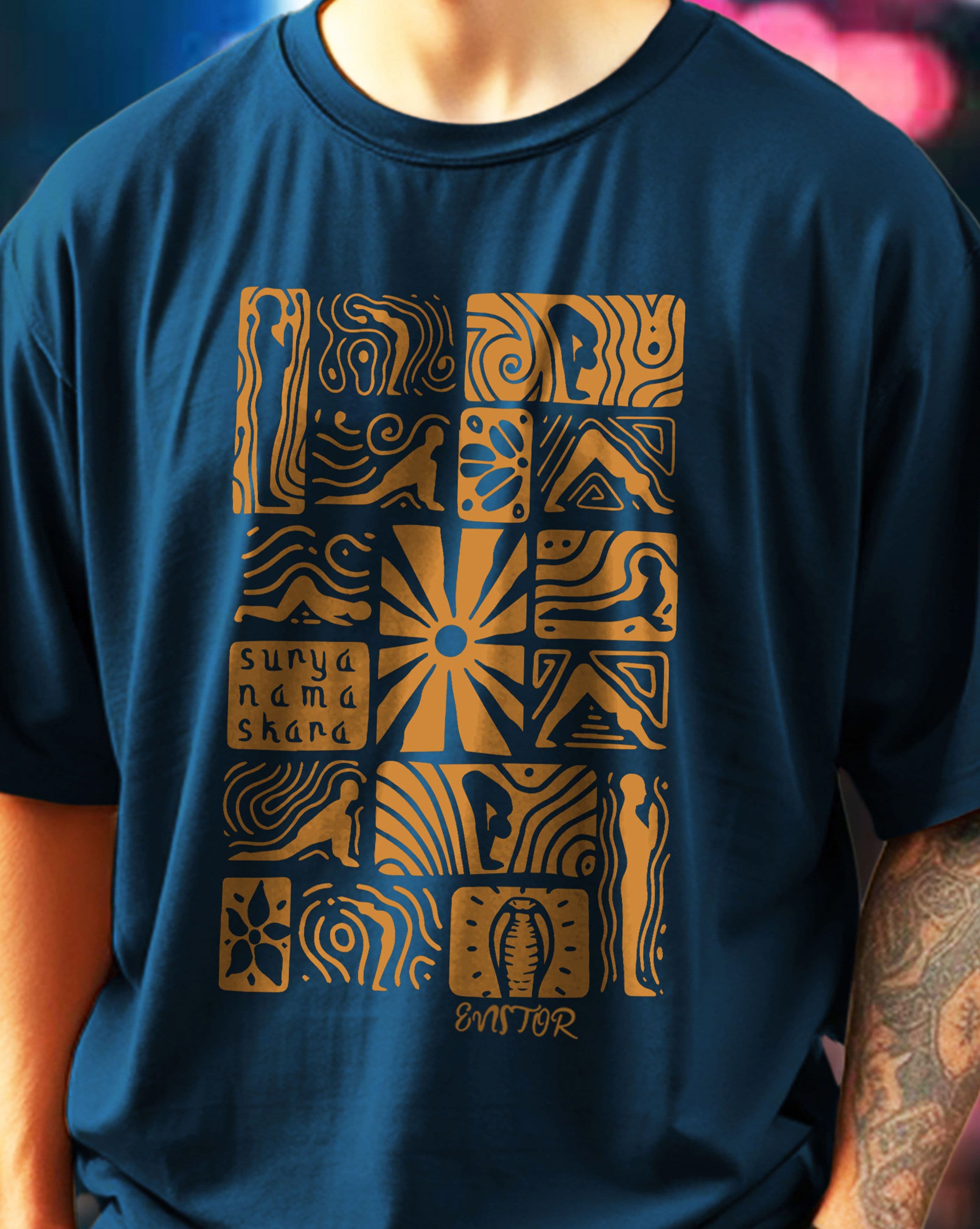 AUSK Teal Graphic Printed Oversized T-shirt with Drop-Shoulder Sleeves thumbnail 5