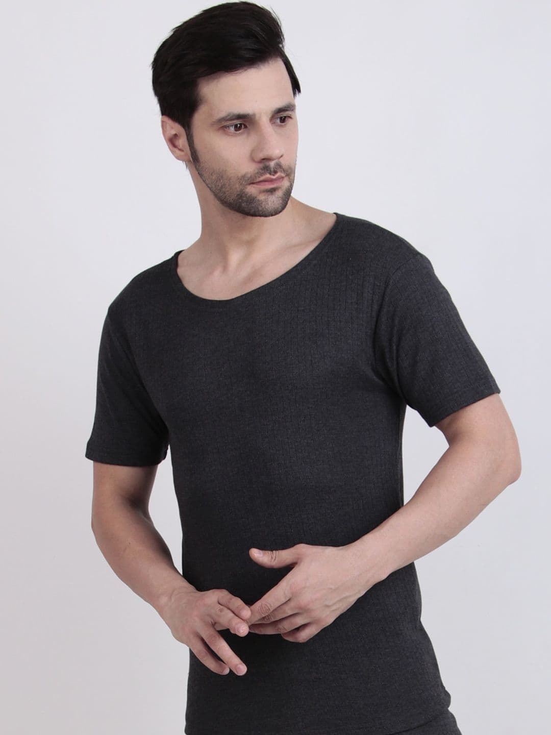 inner element Ribbed Round Neck Thermal Top - view 1