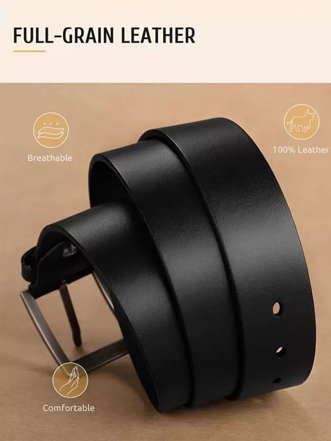 LOOPA Men Textured 2 Leather Formal Belt thumbnail 5