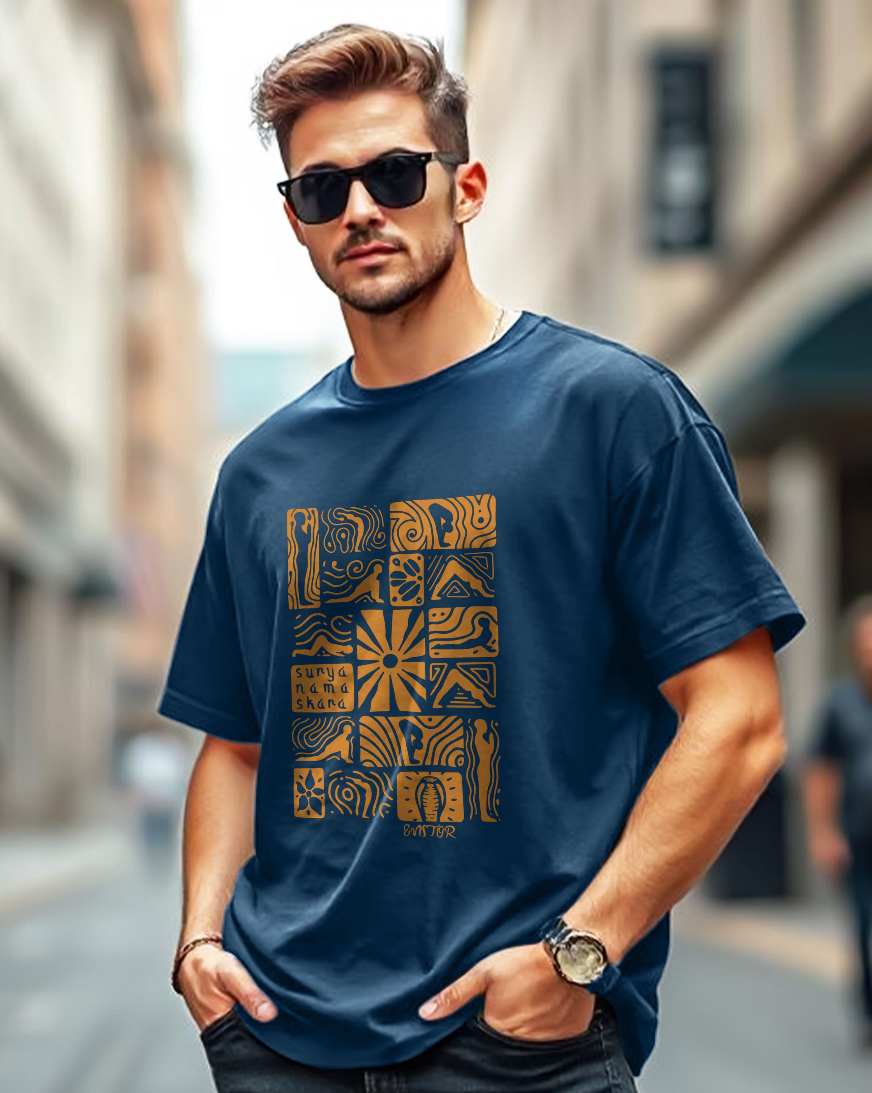 AUSK Teal Graphic Printed Oversized T-shirt with Drop-Shoulder Sleeves thumbnail 4
