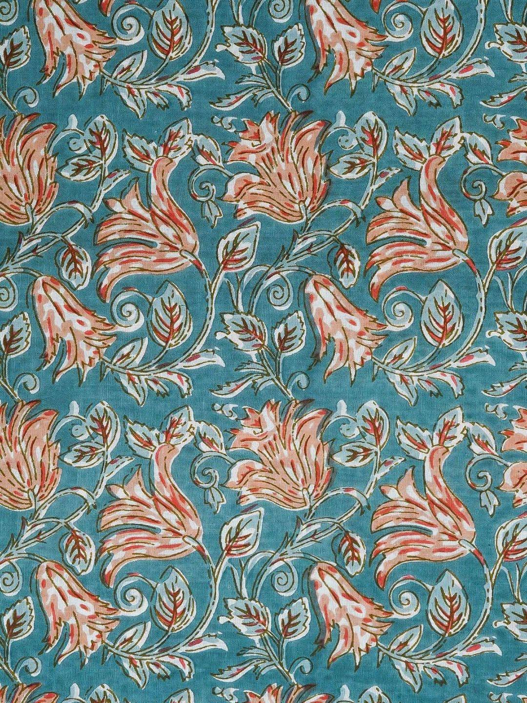 Kwatchi Floral Printed Pure Cotton Unstitched Dress Material thumbnail 2