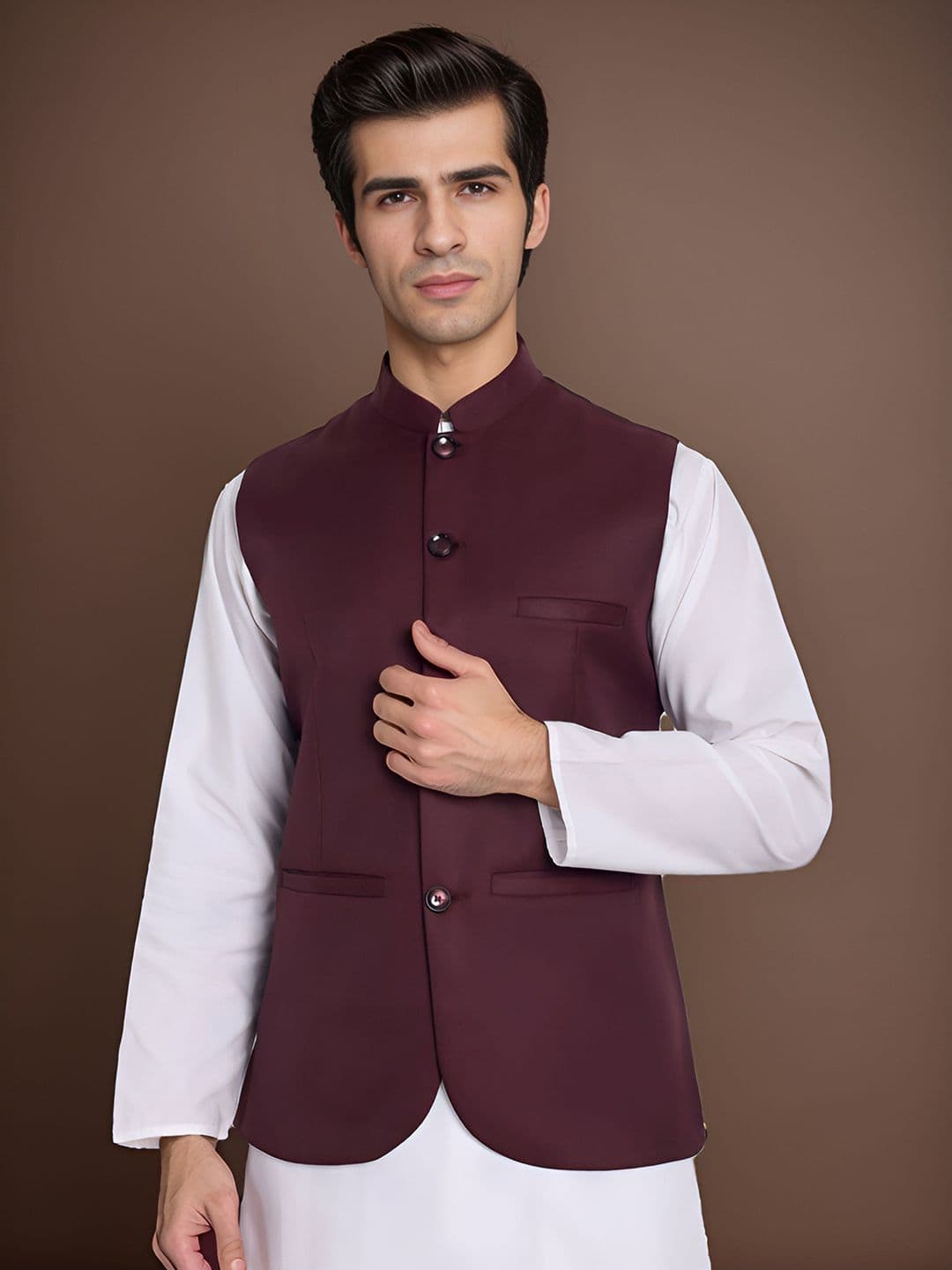 Moda Rapido Mandarin Collar Nehru Jacket thumbnail 6