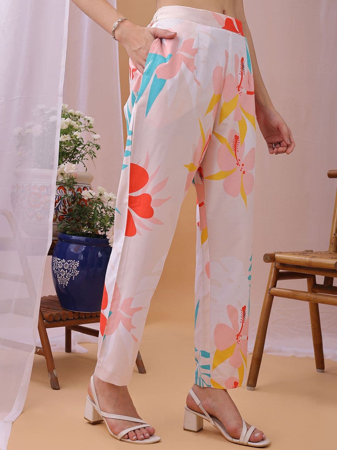 KALINI Printed Top With Trousers Co-Ords thumbnail 3