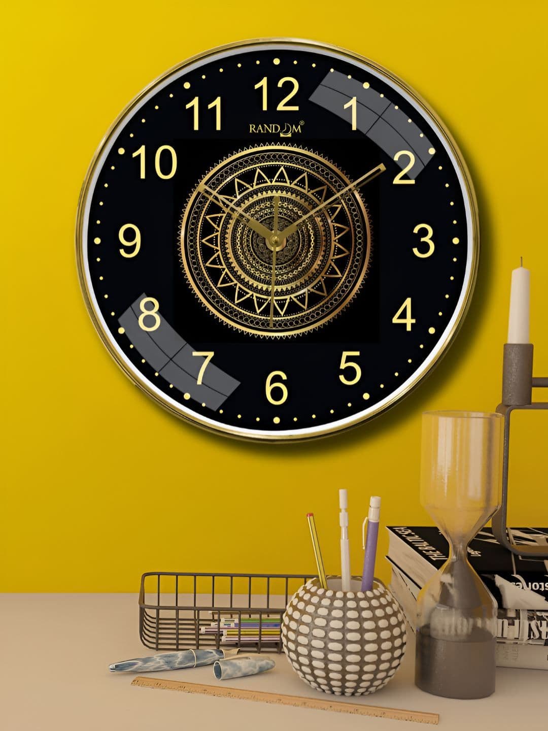 RANDOM Metallic Foil Finish With Sweep Silent Classic 12.75 Inch Wall Clock - view 1
