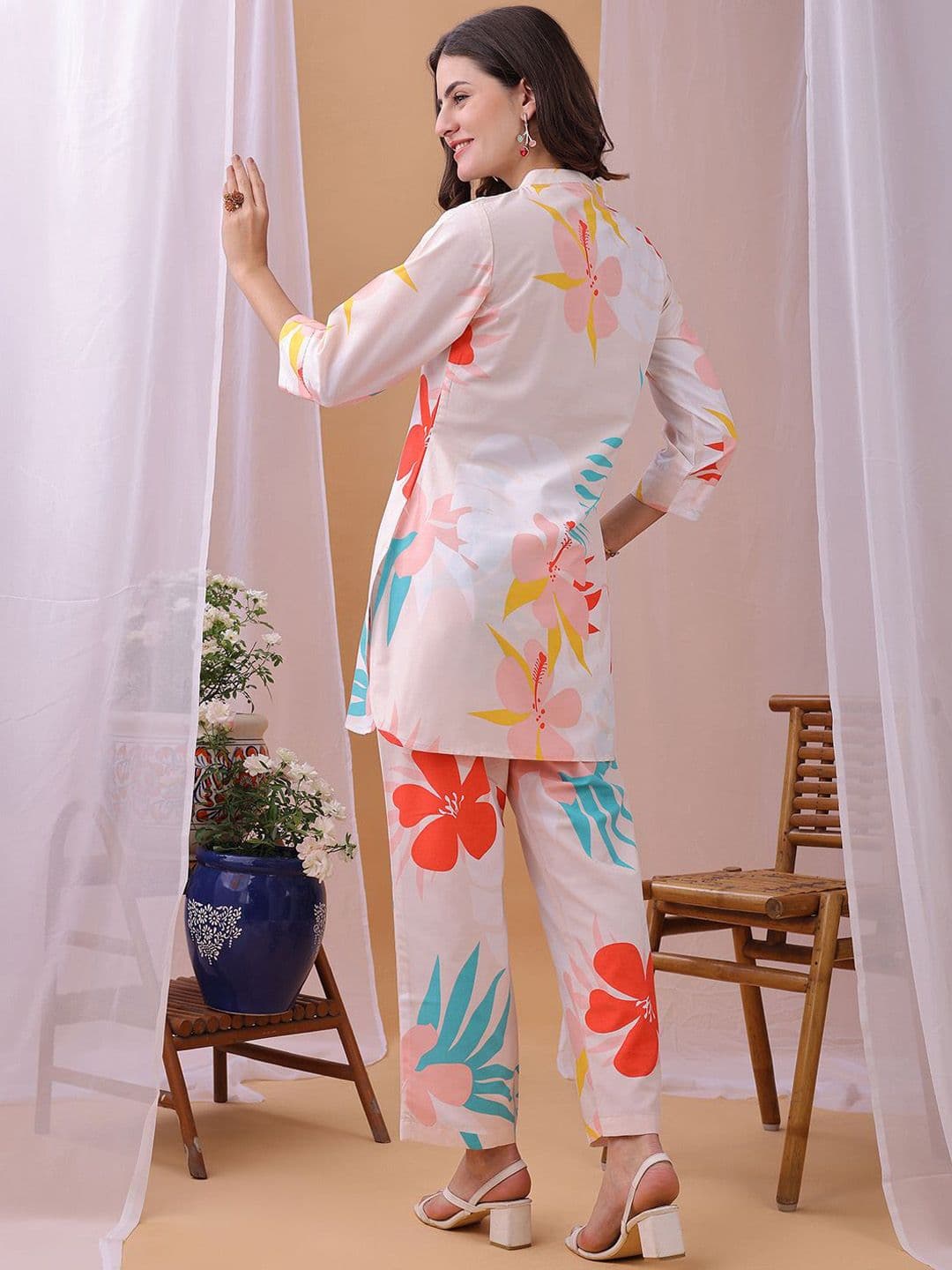 KALINI Printed Top With Trousers Co-Ords thumbnail 4