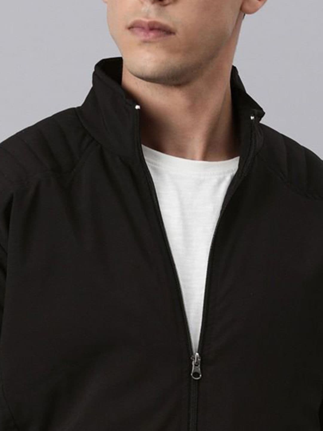 VOXATI Men Solid Windcheater Bomber Jacket thumbnail 6