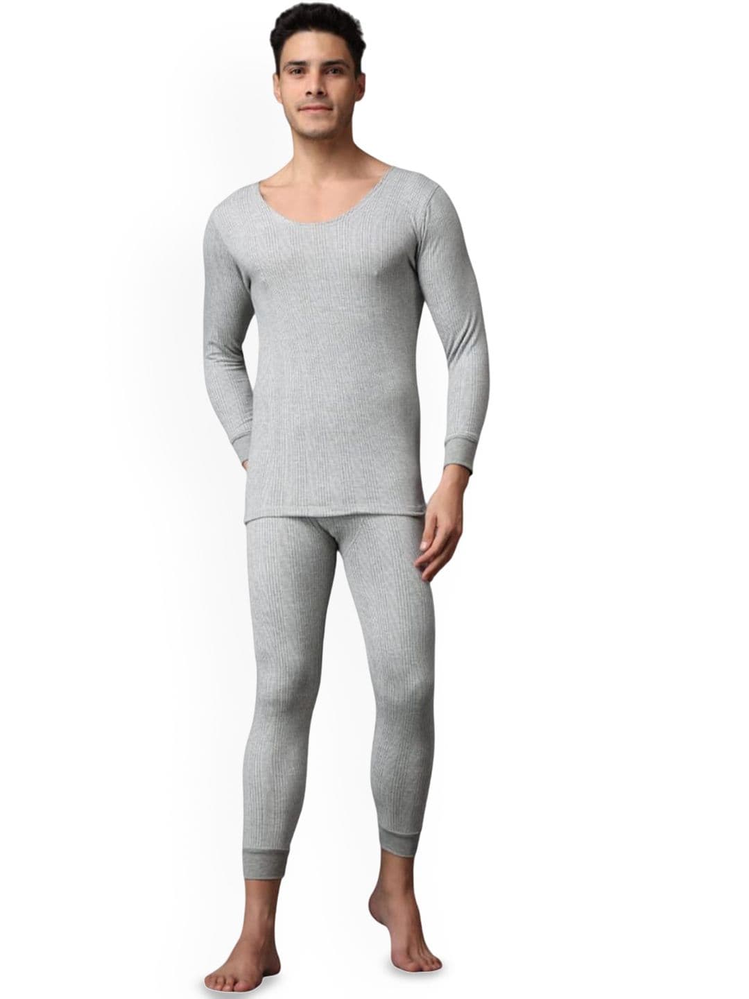 Wearslim Striped Ultra-Warm Cotton Thermal Set - view 1
