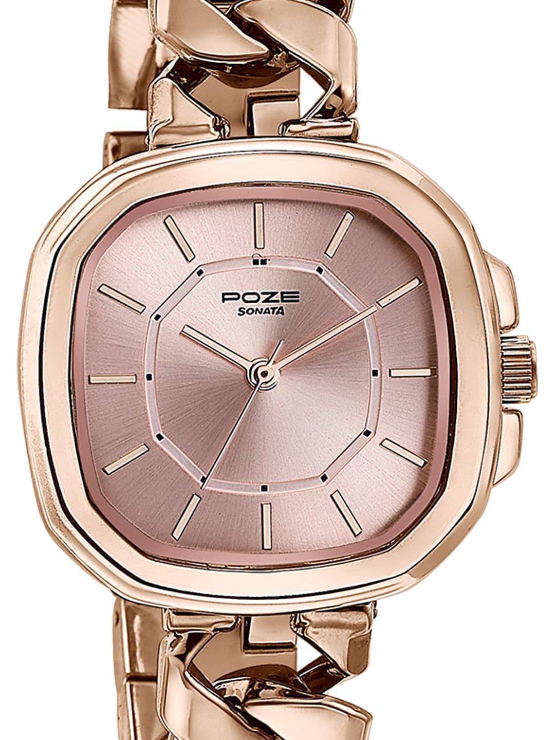 Sonata Poze Women Brass Dial & Bracelet Style Straps Analogue Watch SP80096WM01W thumbnail 4