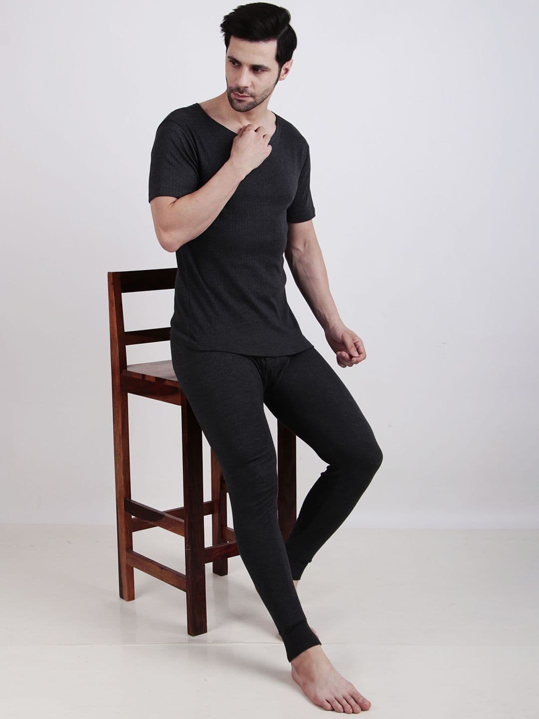 inner element Ribbed Round Neck Thermal Top thumbnail 2
