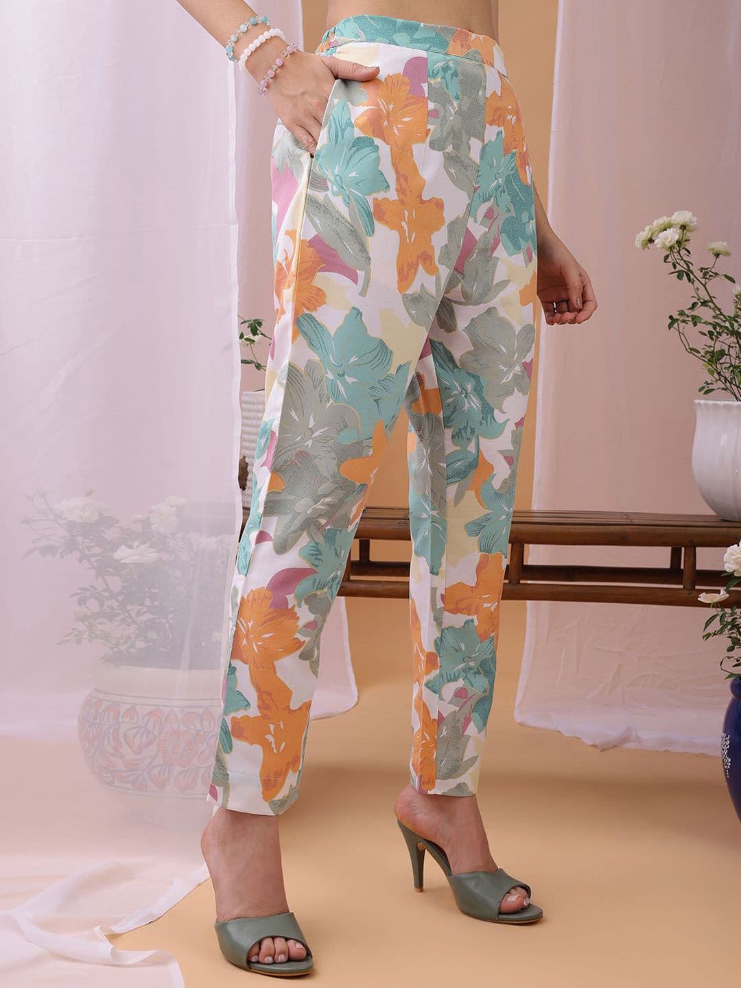 KALINI Printed Top With Trousers Co-Ords thumbnail 5