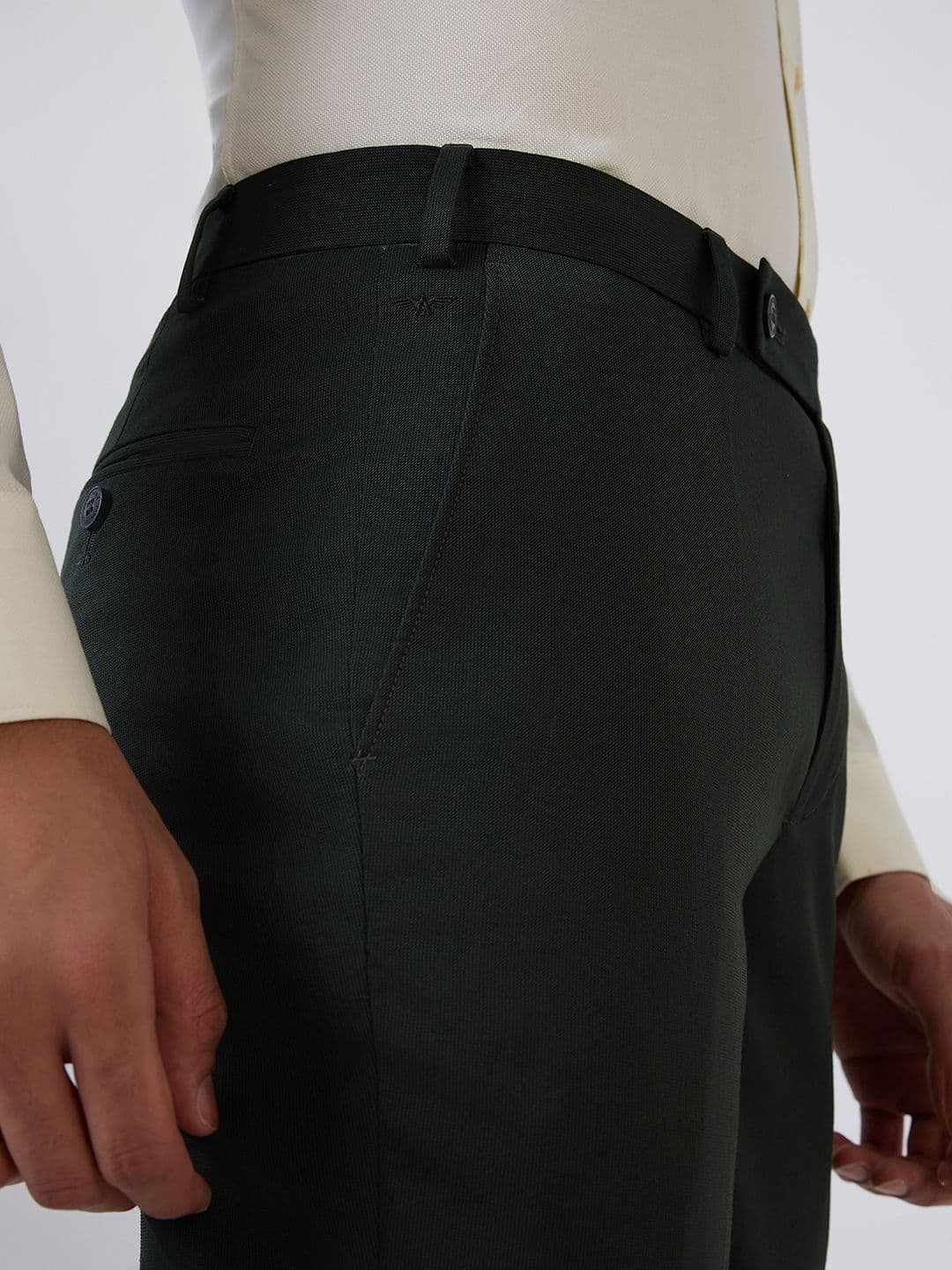 Park Avenue Men Slim Fit Self Design Mid-Rise Formal Trousers thumbnail 7