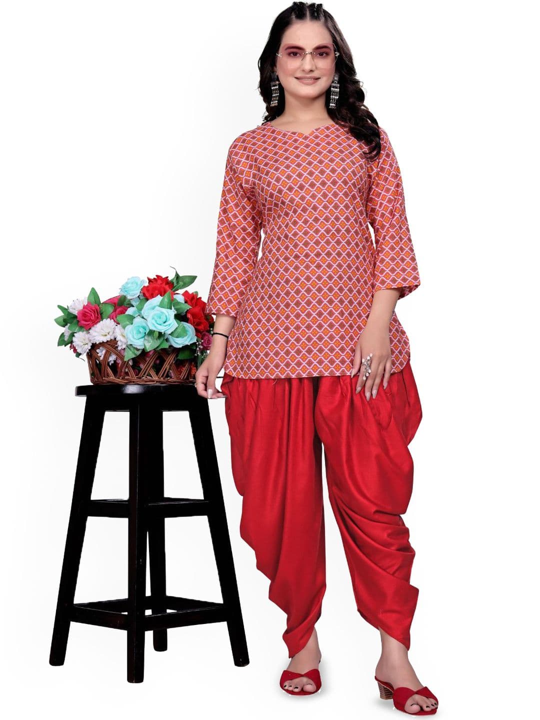 SS Sanket Synthetics Women Pure Satin Mid-Rise Loose Fit Salwar thumbnail 2