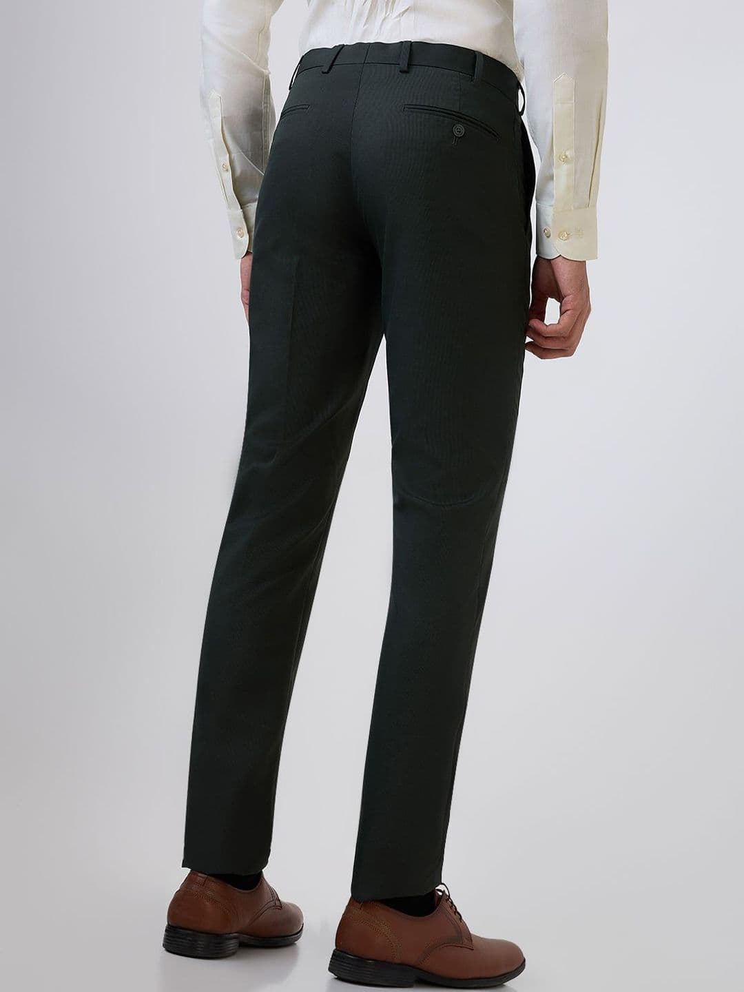 Park Avenue Men Slim Fit Self Design Mid-Rise Formal Trousers thumbnail 4
