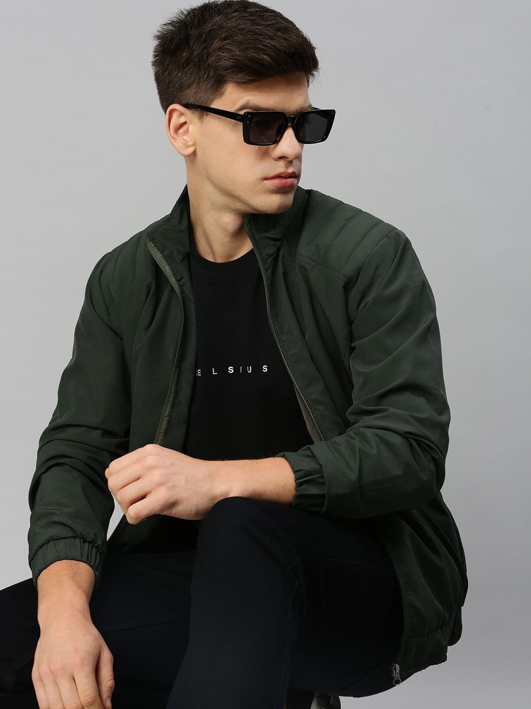VOXATI Men Crop Bomber Jacket thumbnail 3