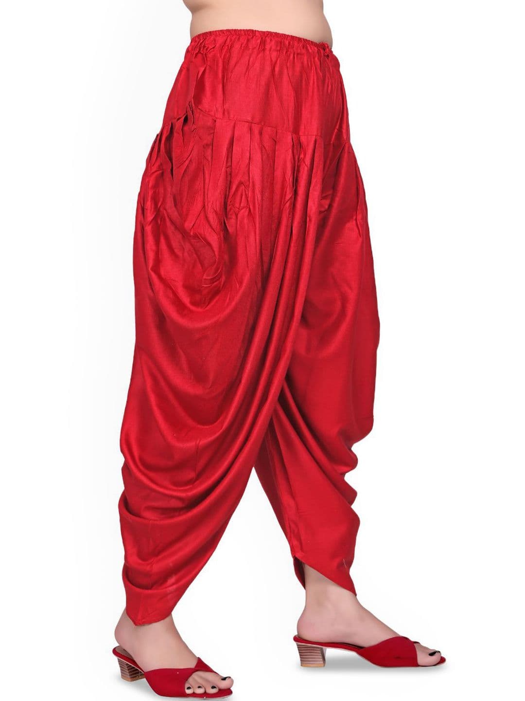 SS Sanket Synthetics Women Pure Satin Mid-Rise Loose Fit Salwar thumbnail 4