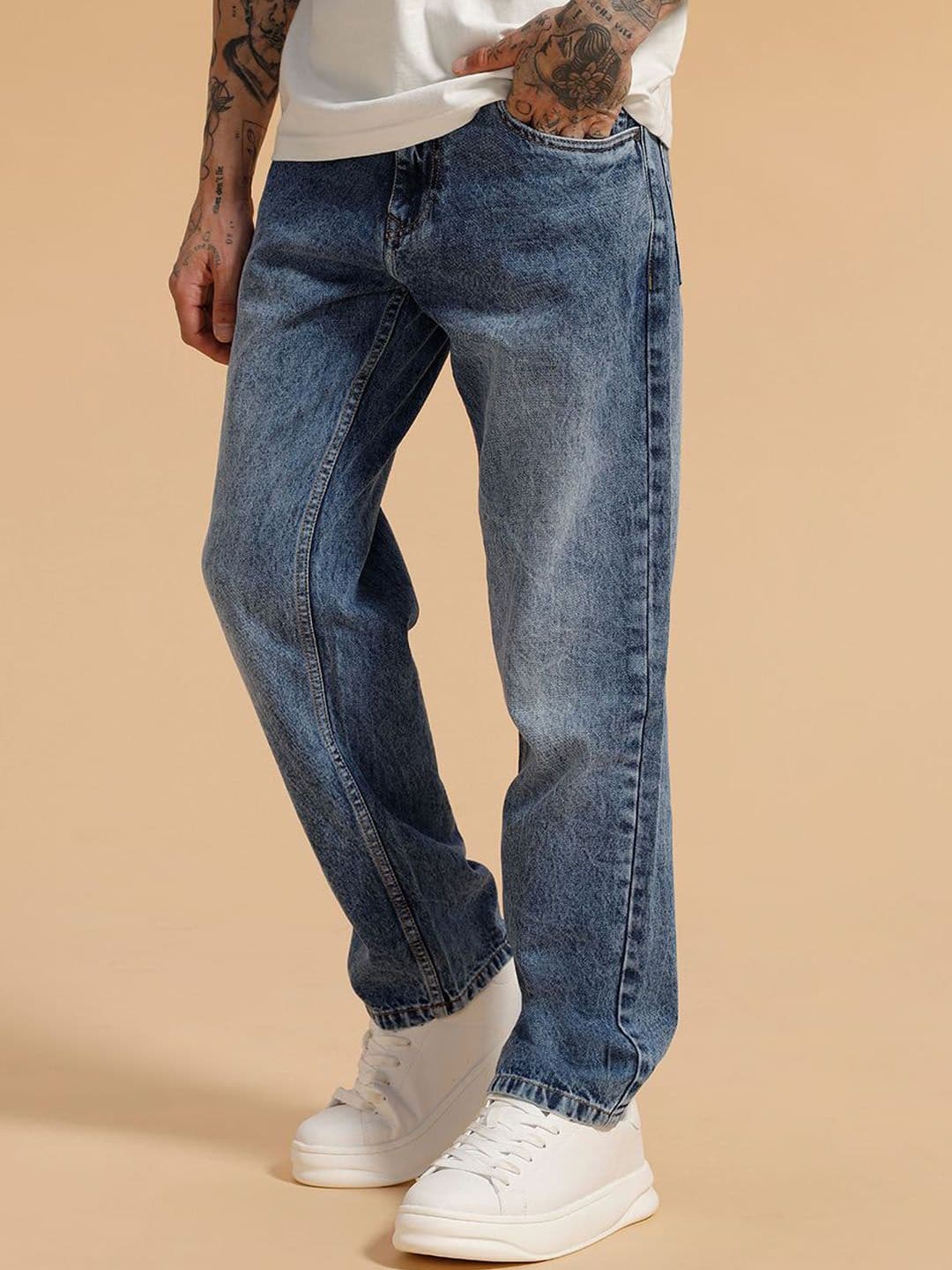 WROGN Men Comfort Relaxed Fit Mid-Rise Heavy Fade Jeans thumbnail 2