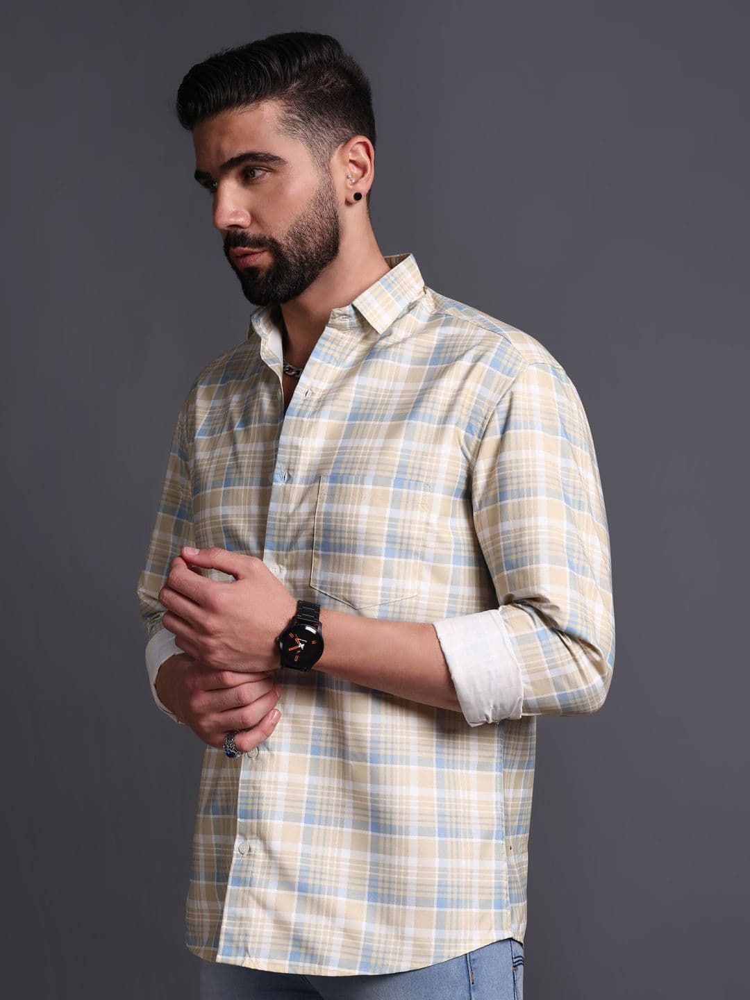 Mast & Harbour Men Standard Checked Regular Fit Shirt thumbnail 2