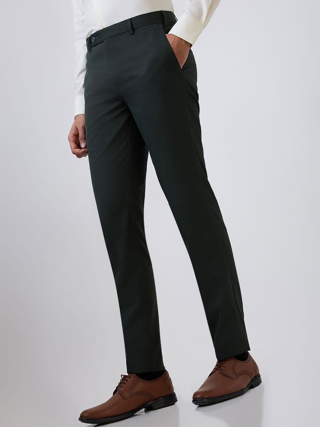 Park Avenue Men Slim Fit Self Design Mid-Rise Formal Trousers thumbnail 2
