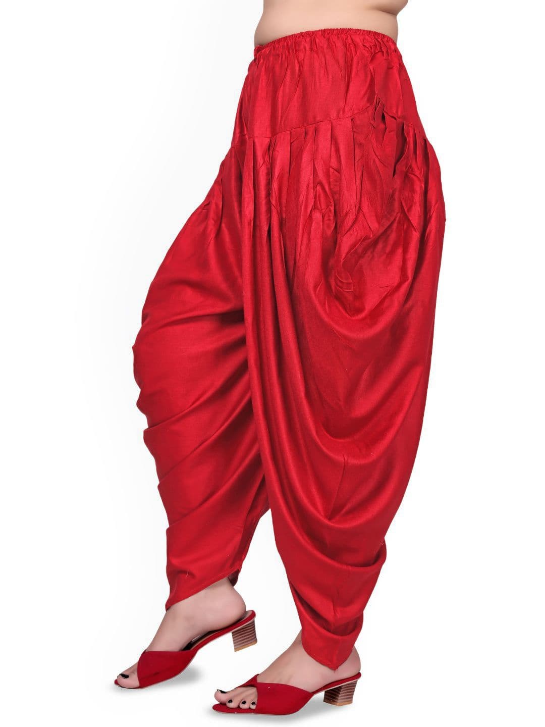 SS Sanket Synthetics Women Pure Satin Mid-Rise Loose Fit Salwar thumbnail 3