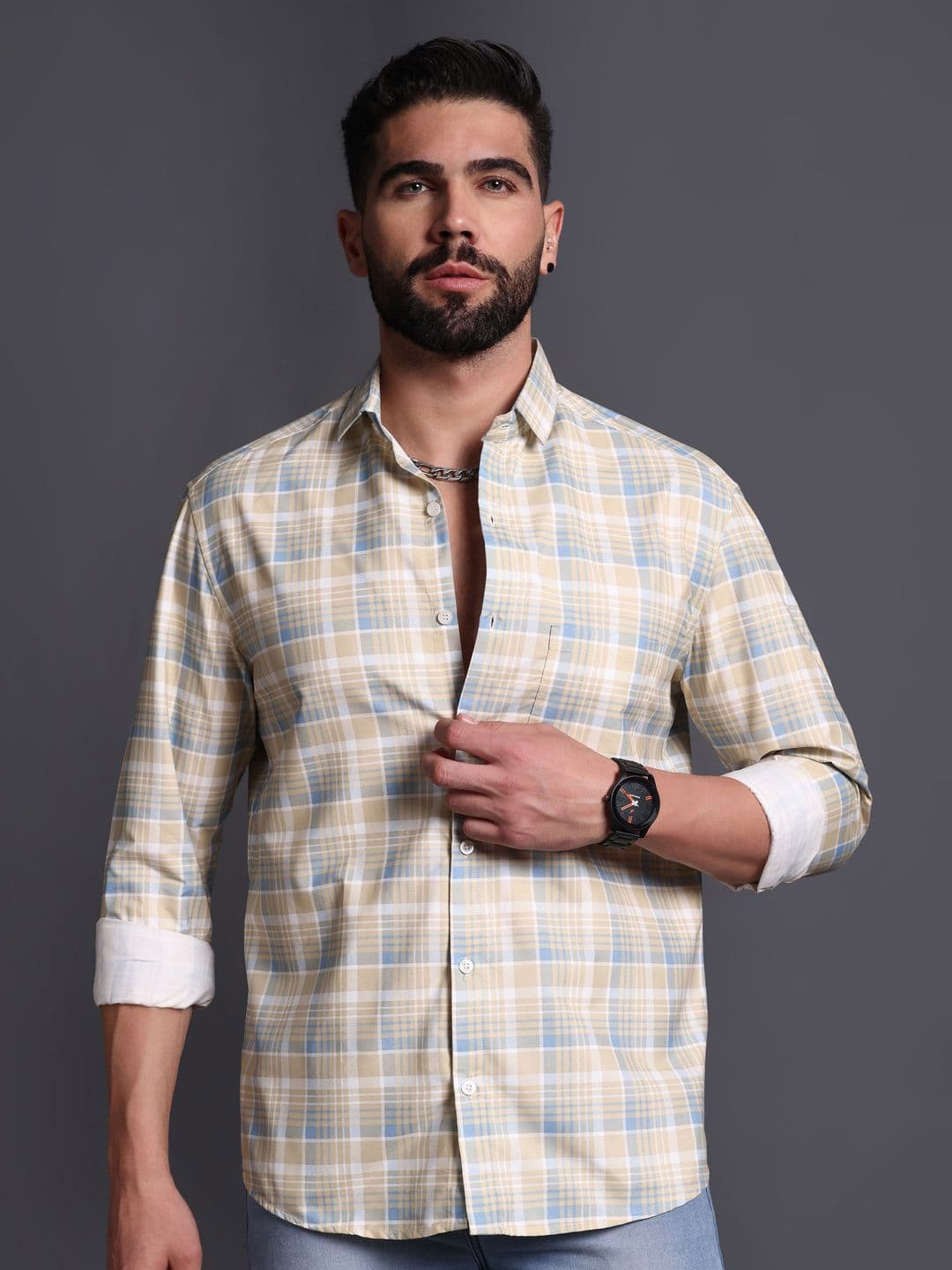 Mast & Harbour Men Standard Checked Regular Fit Shirt thumbnail 7