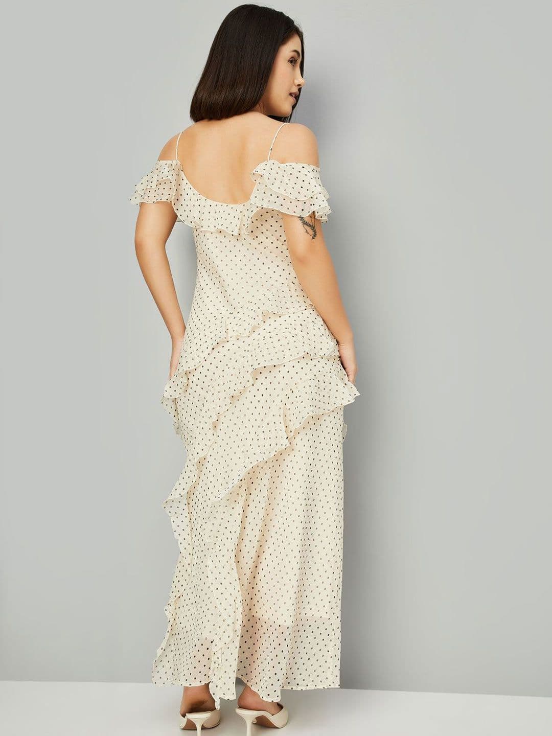 max Women Polka Dots Print Flutter Sleeve Maxi Dress thumbnail 6