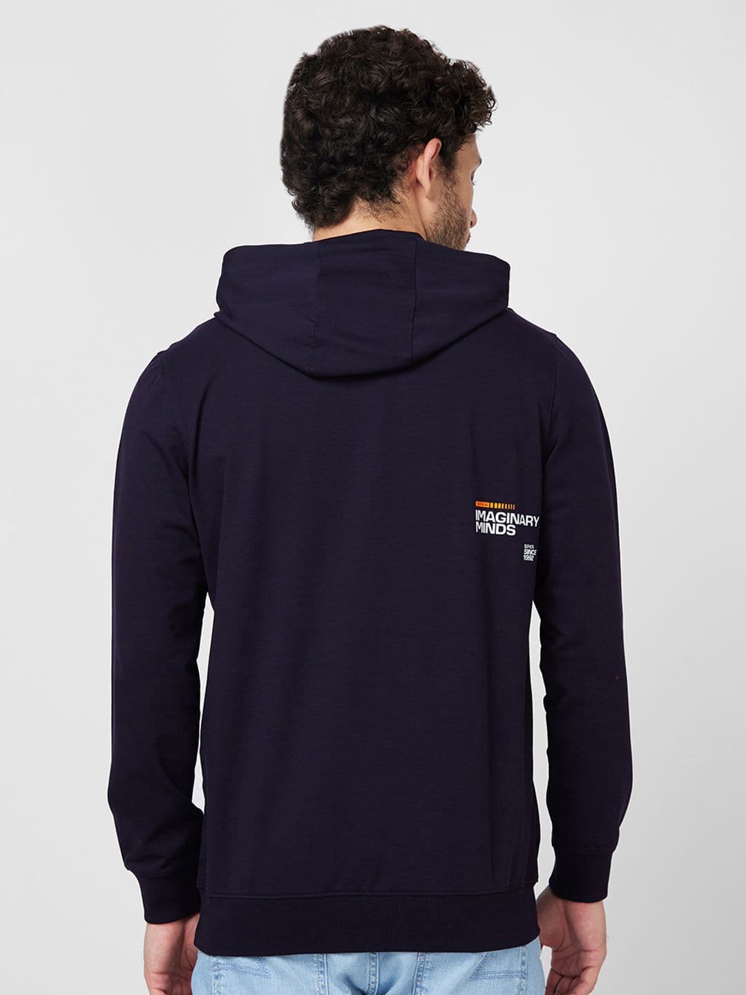 SPYKAR Men Hooded Front-Open Sweatshirt thumbnail 2