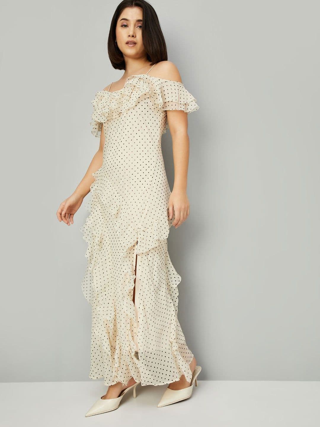 max Women Polka Dots Print Flutter Sleeve Maxi Dress thumbnail 7