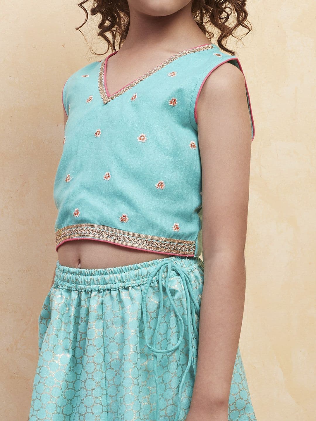 Biba Girls Embellished Ready to Wear Lehenga & Blouse With Dupatta thumbnail 5