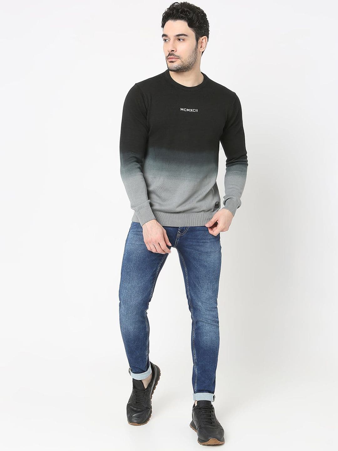 SPYKAR Men Colourblocked Pullover thumbnail 3