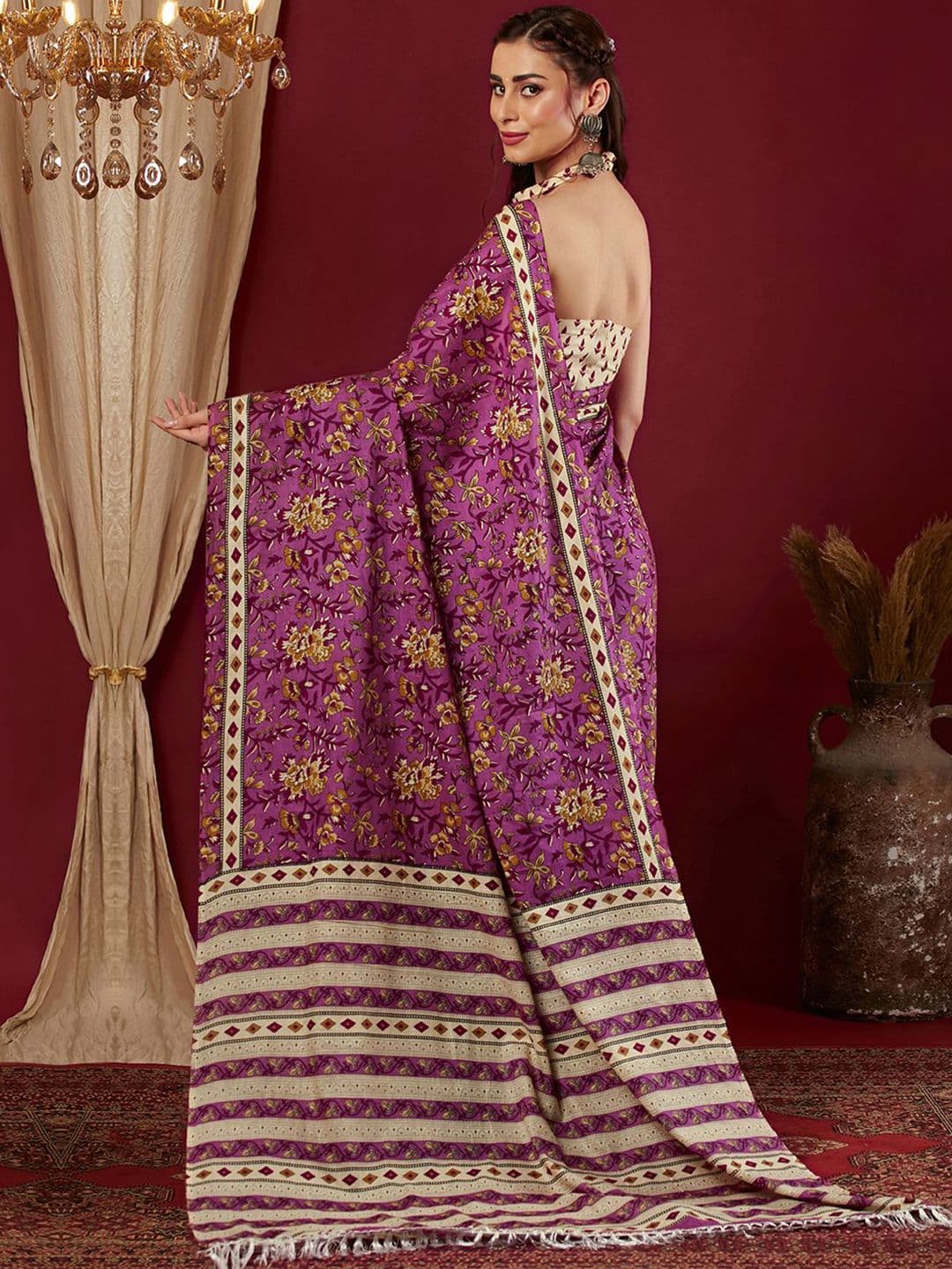 Mitera Floral Saree thumbnail 5