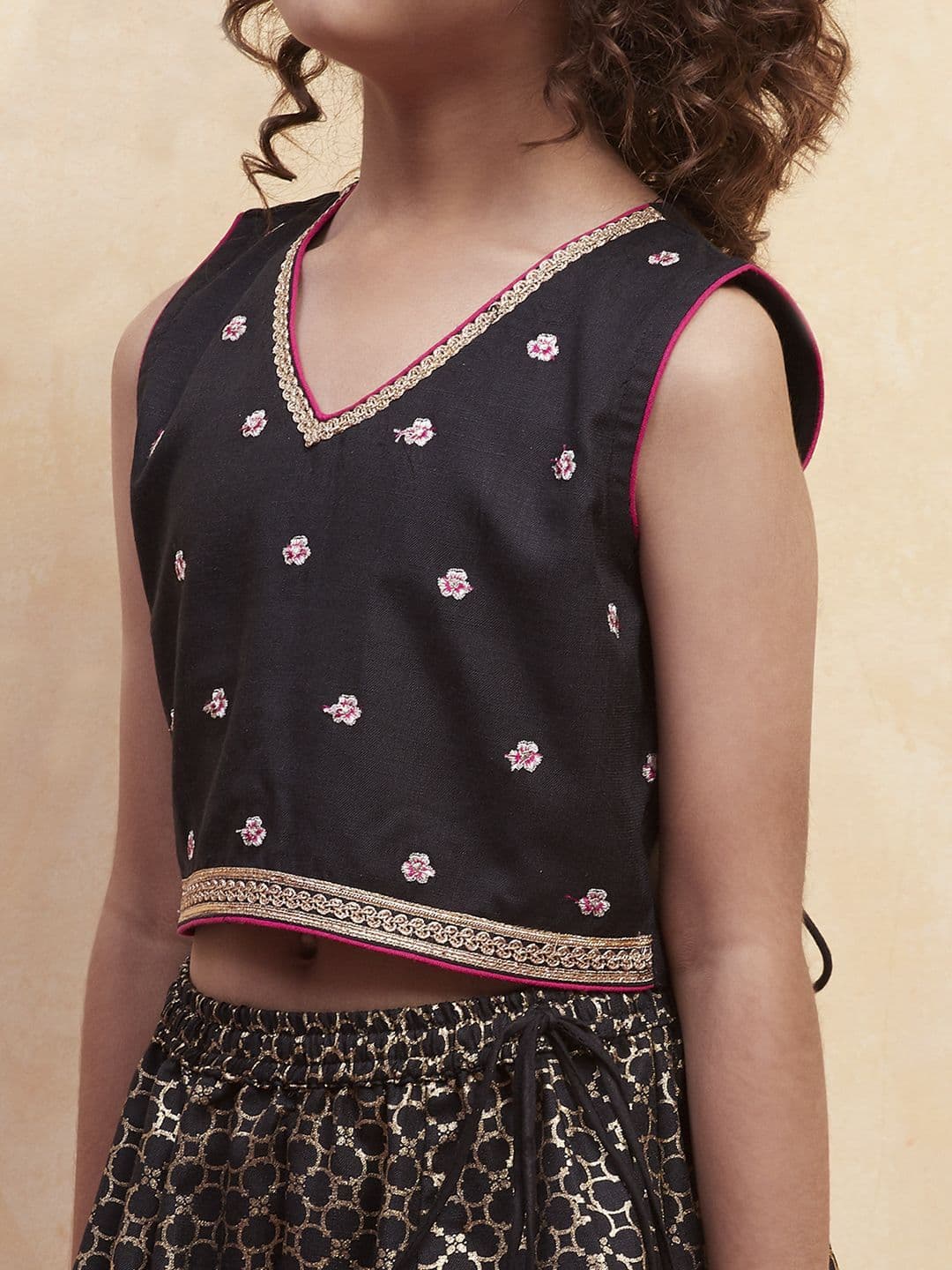 Biba Girls Embellished Ready to Wear Lehenga & Blouse With Dupatta thumbnail 4