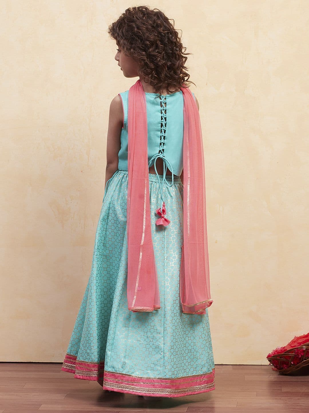 Biba Girls Embellished Ready to Wear Lehenga & Blouse With Dupatta thumbnail 4