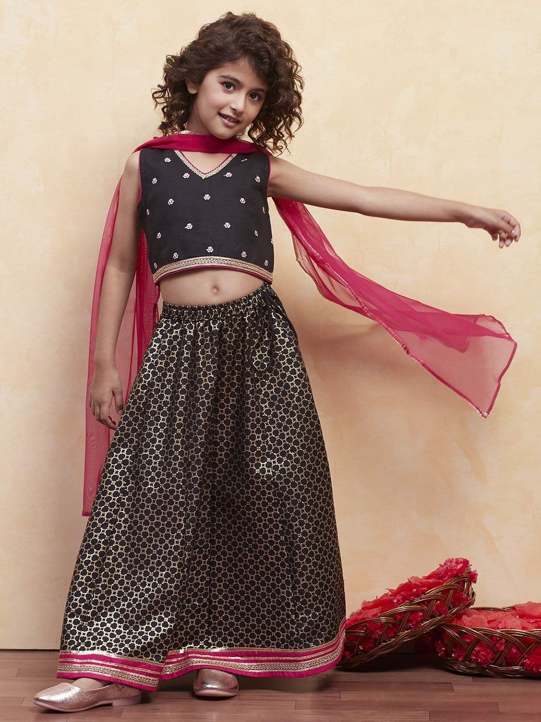 Biba Girls Embellished Ready to Wear Lehenga & Blouse With Dupatta thumbnail 7