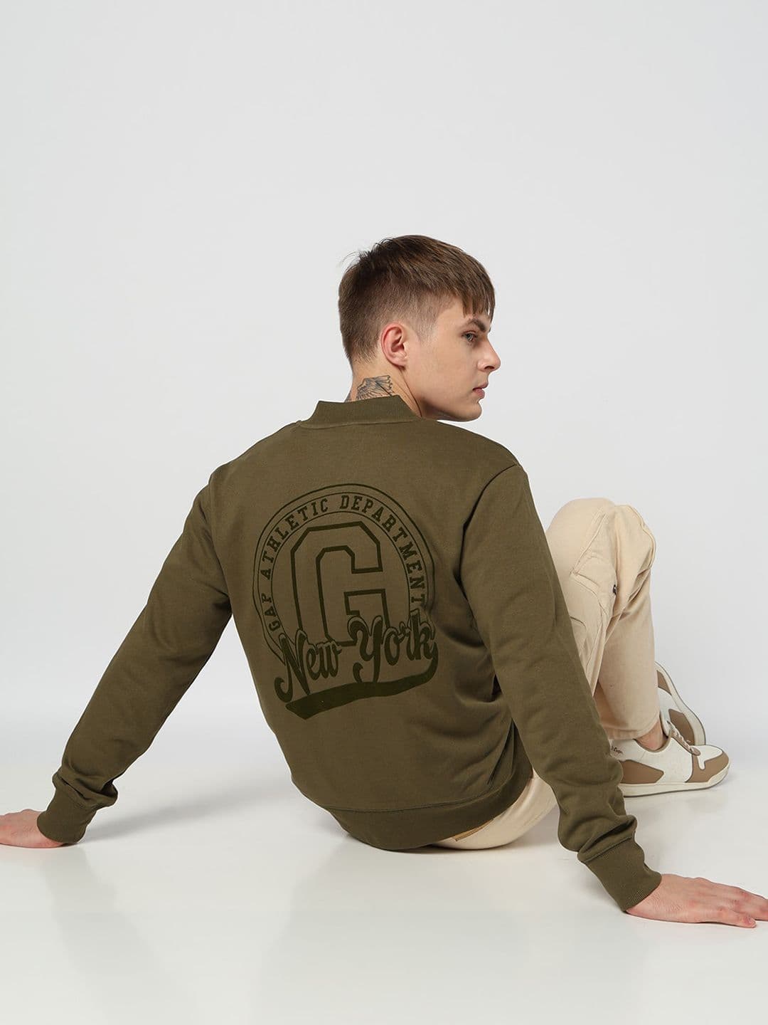 GAP Typography Printed Mandarin Collar Sweatshirt - view 1
