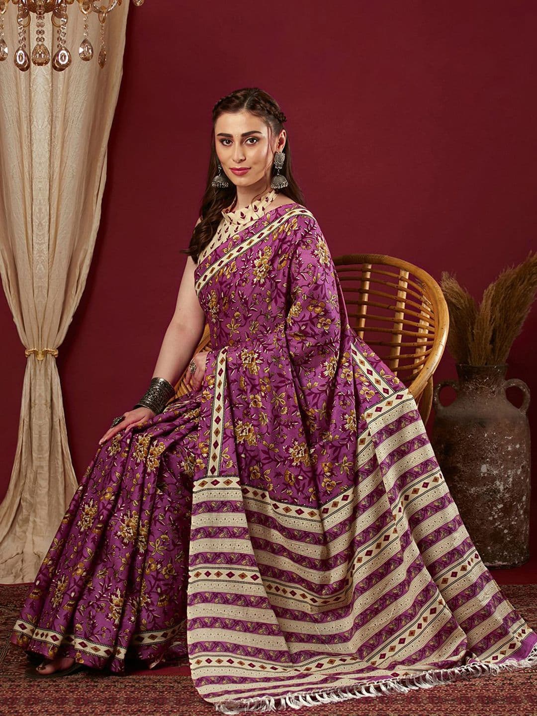 Mitera Floral Saree thumbnail 6