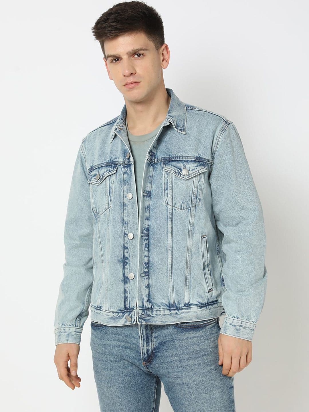 GAP Pure Cotton Spread Collar Denim Jacket - view 1
