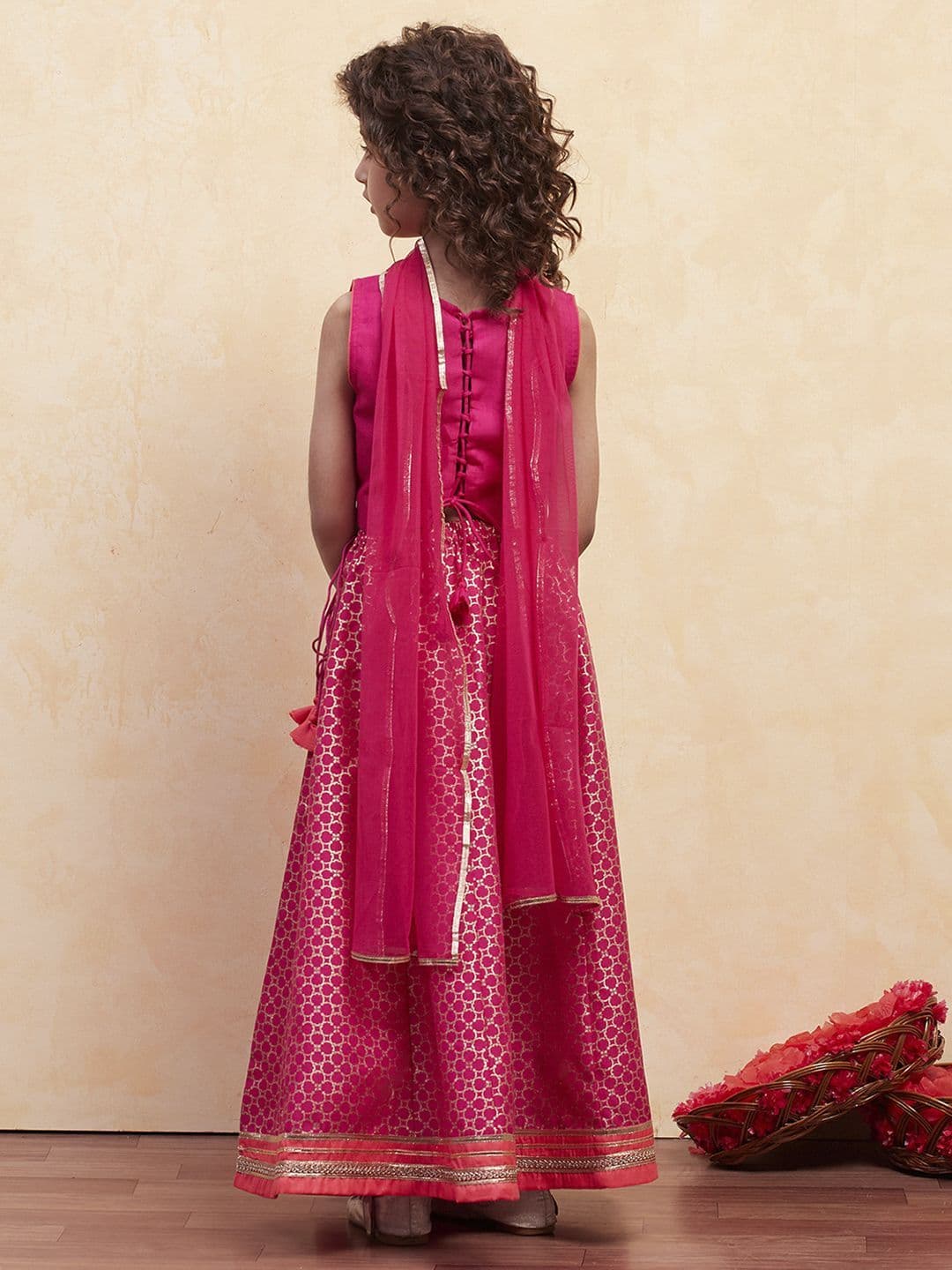 Biba Girls Embroidered Thread Work Ready to Wear Lehenga & Blouse With Dupatta thumbnail 7