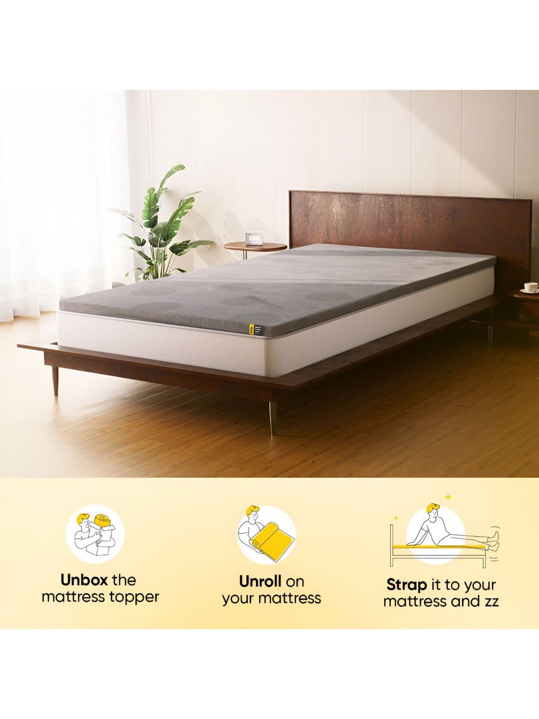 Frido Grey 2" Padding King Mattress thumbnail 3