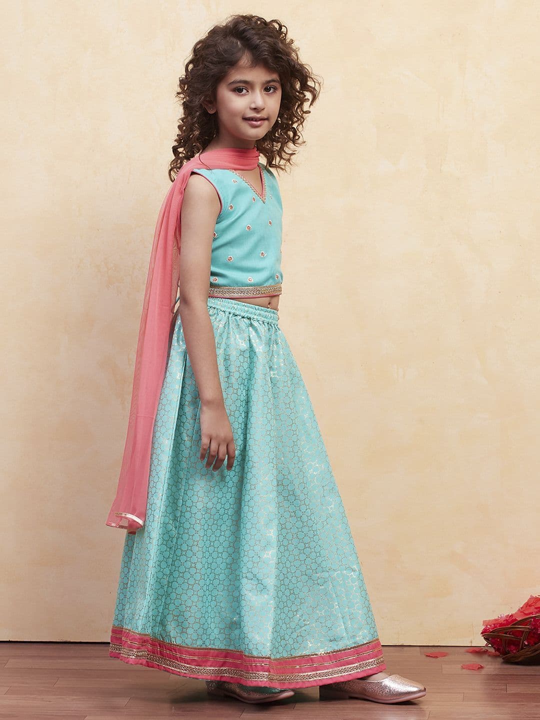 Biba Girls Embellished Ready to Wear Lehenga & Blouse With Dupatta thumbnail 7