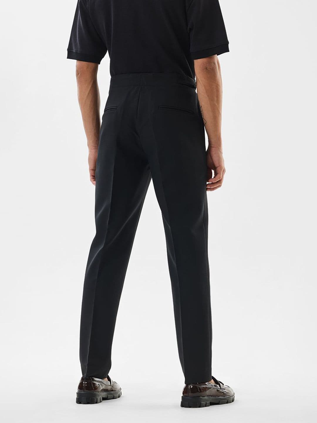 Snitch Men Black Mid-Rise Slim Fit Trouser thumbnail 3