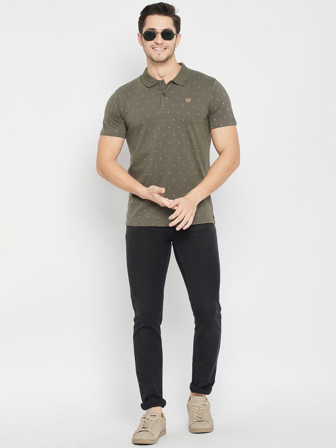 Duke Men Printed Slim Fit Cotton Polo Collar T-shirt thumbnail 2