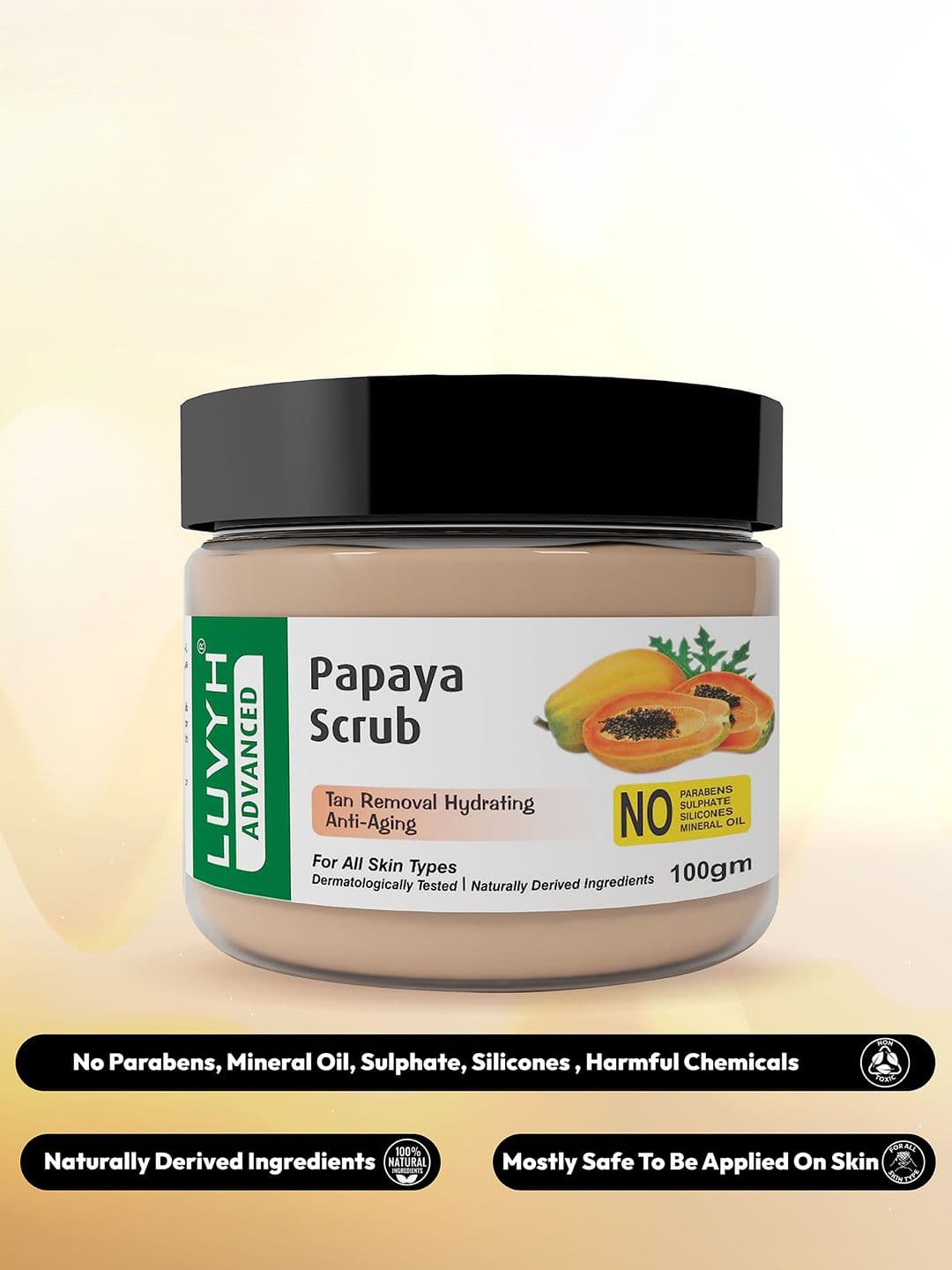 LUVYH Advanced Papaya Scrub For Tan Removal - 100 g thumbnail 3