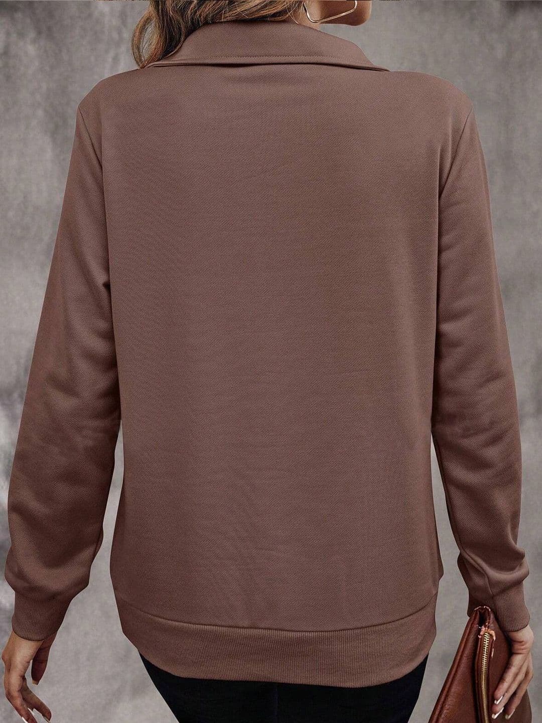 Mast & Harbour Women Mock Collar Sweatshirt thumbnail 3