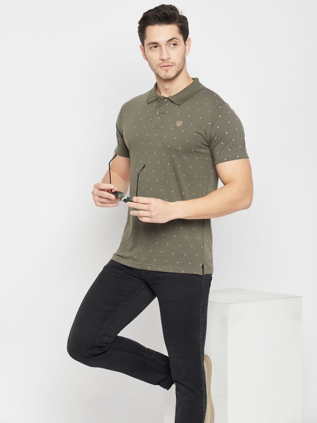 Duke Men Printed Slim Fit Cotton Polo Collar T-shirt thumbnail 6
