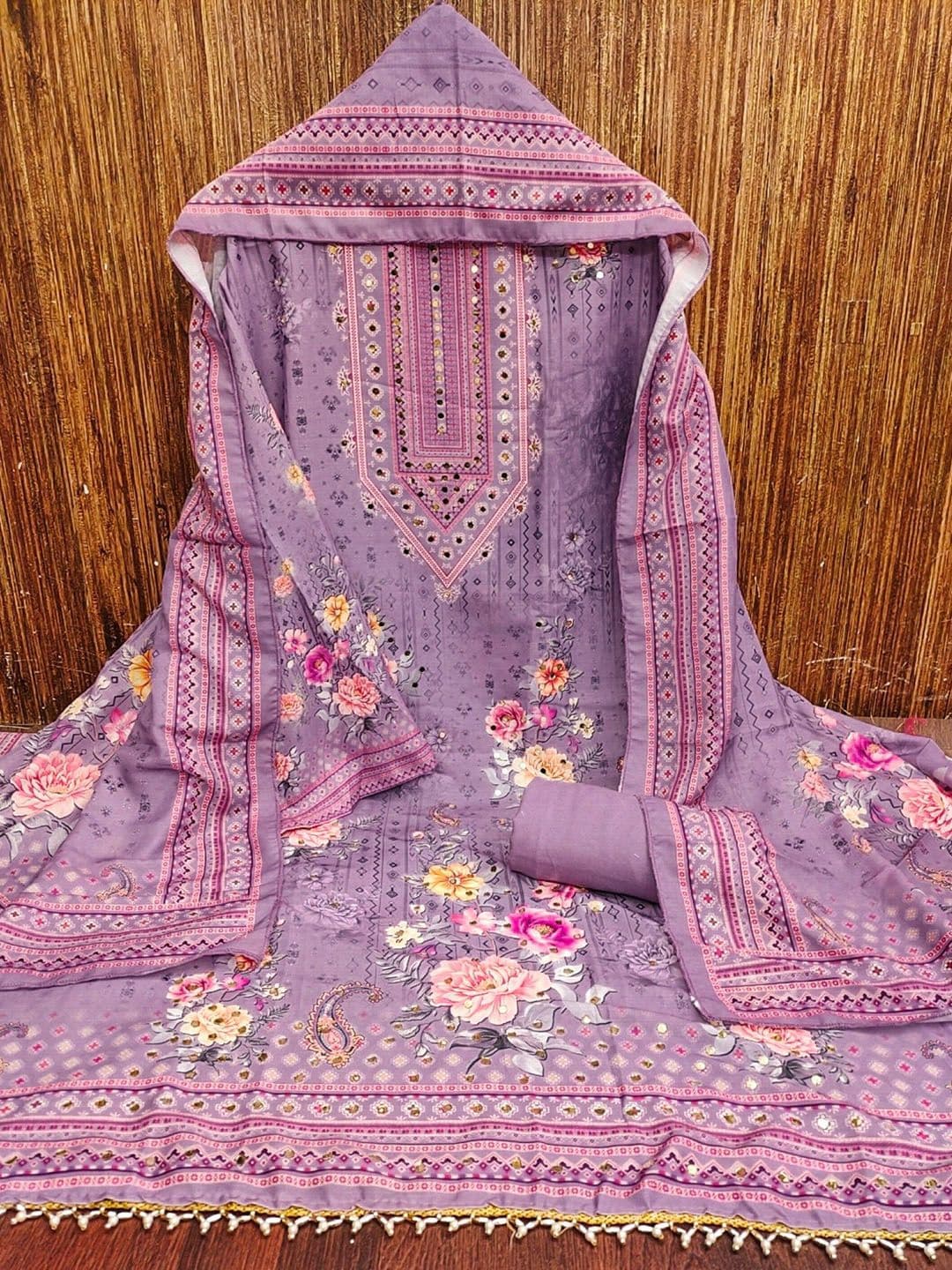 LeeliPeeri Designer Printed Unstitched Dress Material thumbnail 2