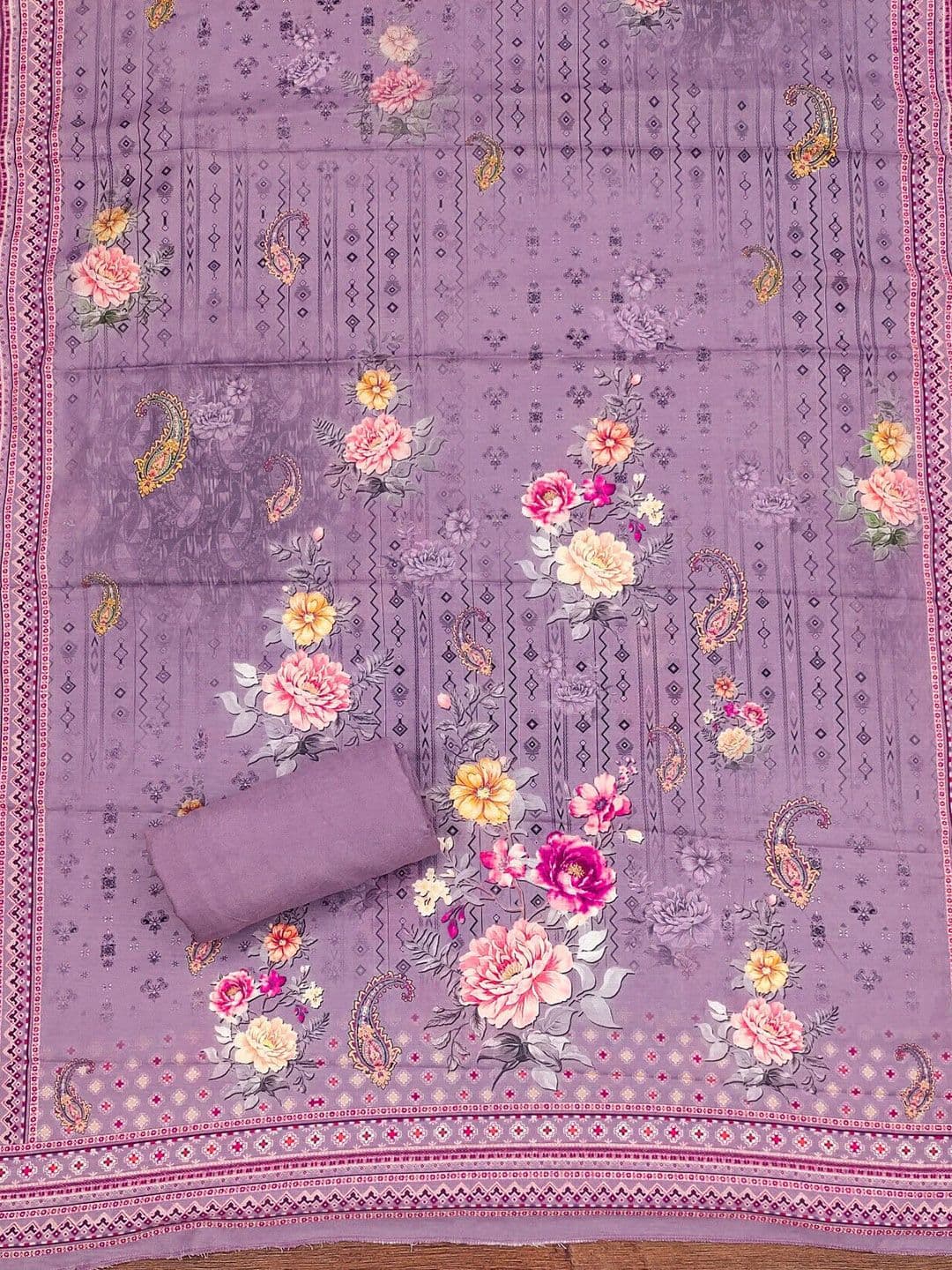LeeliPeeri Designer Printed Unstitched Dress Material thumbnail 4
