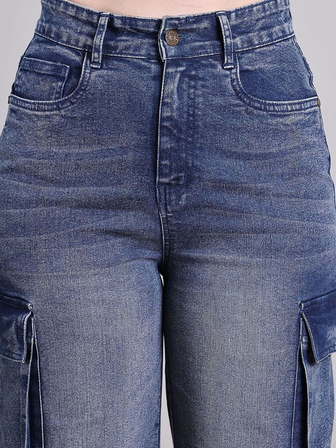 PUELLA Women Straight Fit High-Rise Clean Look Light Fade Stretchable Jeans thumbnail 6