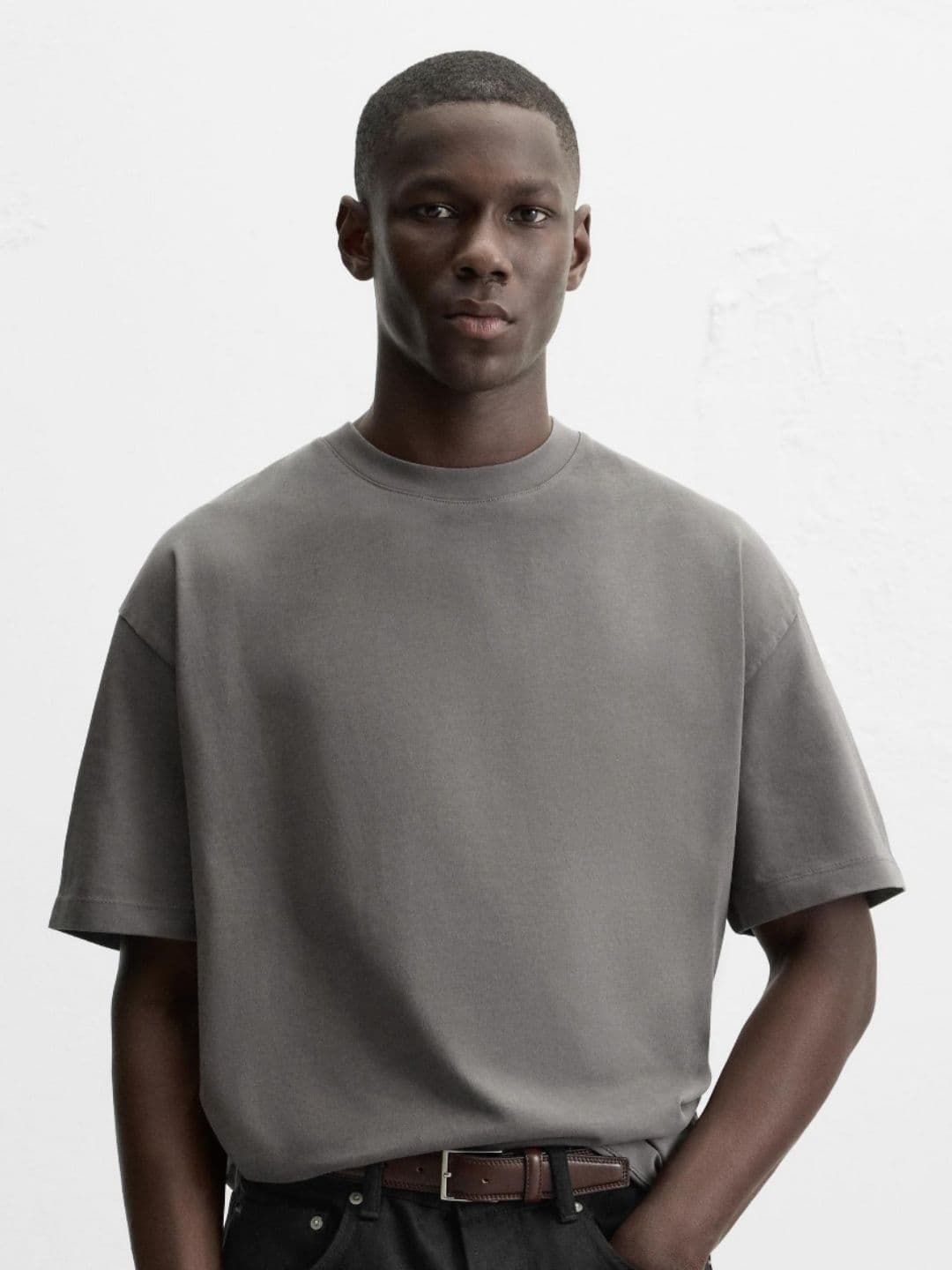 MISCHIEF MONKEY Pure Cotton Drop-Shoulder Sleeves Oversized T-shirt - view 1